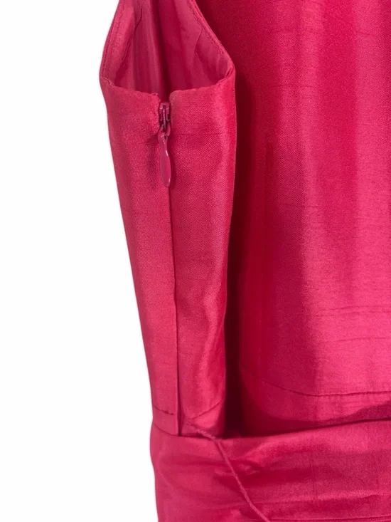 Jessica Howard Hot Pink Ruffled V-Neck Tie-Waist Dress size 12 - Picture 9 of 16